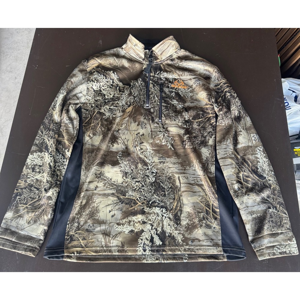 Realtree Max-1 XT Camo 1/4 Zip Pullover Mens Medium Fleece Hunting Top
